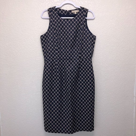Banana Republic Women Textured Navy Sheath Dress Size 12 - Picture 1 of 11